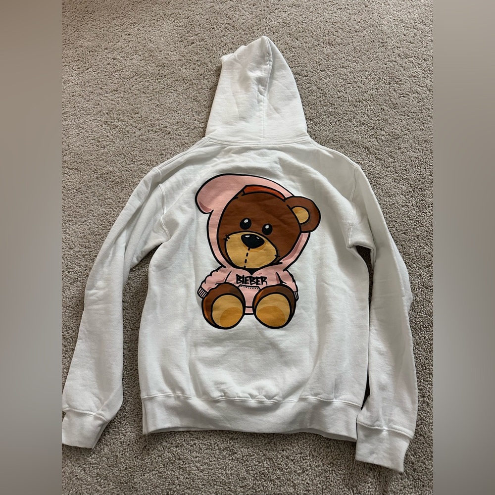 Justin Bieber small White Bear Hoodie